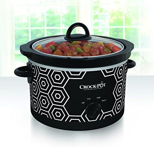 Crock-Pot 4.5 Quart Portable Slow Cooker – Black & White a6gwv6