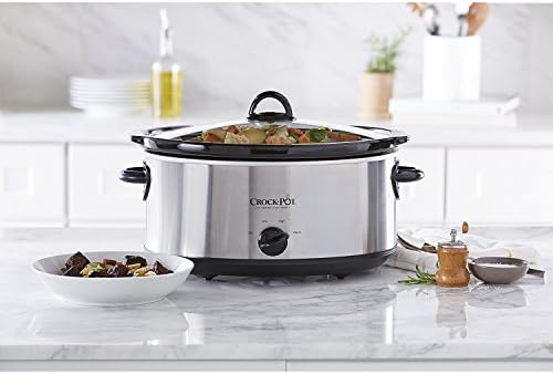 Crock-Pot 7 Quart Oval Manual Slow Cooker – Stainless Steel 7sg743