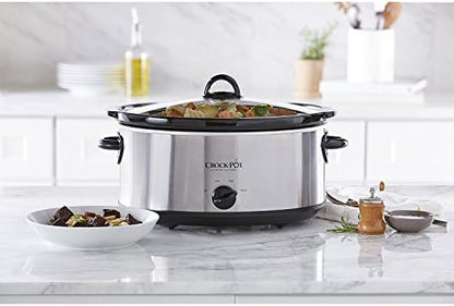 Crock-Pot 7 Quart Oval Manual Slow Cooker – Stainless Steel 7sg743