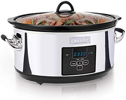 Crock-Pot 7 Quart Programmable Slow Cooker – Polished Platinum ap7rhh