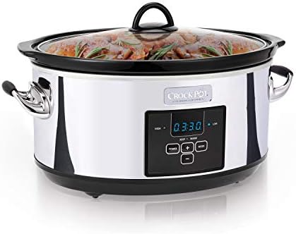 Crock-Pot 7 Quart Programmable Slow Cooker – Polished Platinum ap7rhh