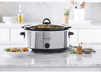 Crock-Pot 7 Quart Oval Manual Slow Cooker – Stainless Steel 7sg743