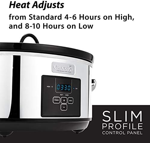 Crock-Pot 7 Quart Programmable Slow Cooker – Polished Platinum ap7rhh