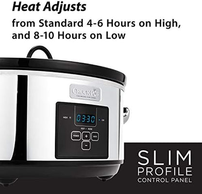 Crock-Pot 7 Quart Programmable Slow Cooker – Polished Platinum ap7rhh