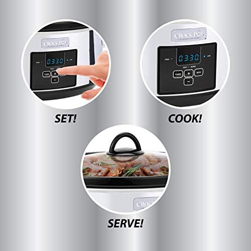 Crock-Pot 7 Quart Programmable Slow Cooker – Polished Platinum ap7rhh