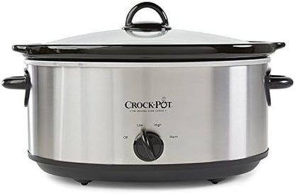Crock-Pot 7 Quart Oval Manual Slow Cooker – Stainless Steel 7sg743