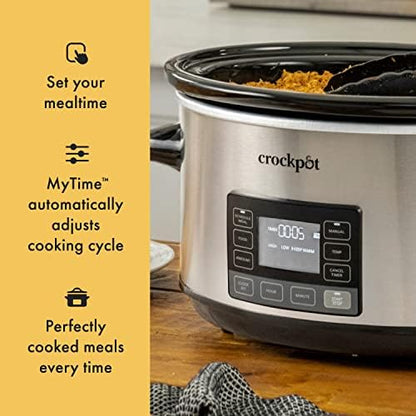 Crock-Pot 7 Quart Portable Programmable Slow Cooker with Timer t2e39a