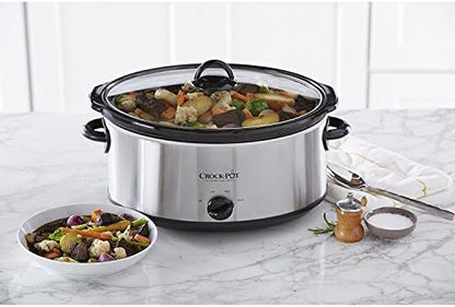 Crock-Pot 7 Quart Oval Manual Slow Cooker – Stainless Steel 7sg743