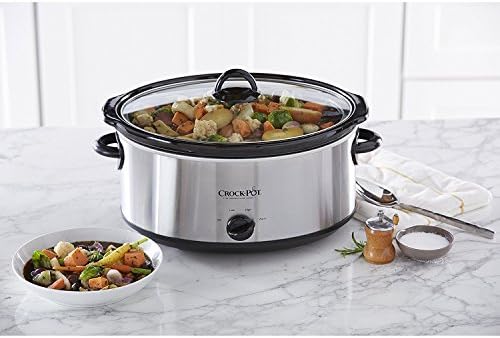 Crock-Pot 7 Quart Oval Manual Slow Cooker – Stainless Steel 7sg743