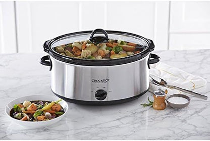 Crock-Pot 7 Quart Oval Manual Slow Cooker – Stainless Steel 7sg743