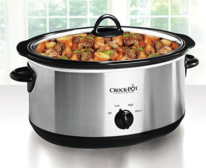 Crock-Pot 7 Quart Oval Manual Slow Cooker – Stainless Steel 7sg743