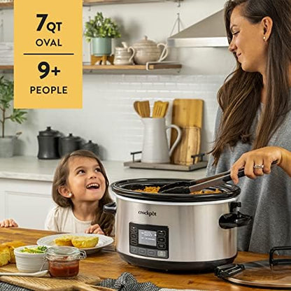 Crock-Pot 7 Quart Portable Programmable Slow Cooker with Timer t2e39a