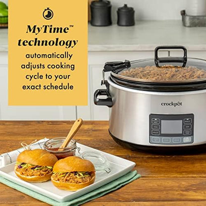 Crock-Pot 7 Quart Portable Programmable Slow Cooker with Timer t2e39a