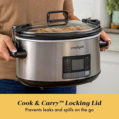 Crock-Pot 7 Quart Portable Programmable Slow Cooker with Timer t2e39a