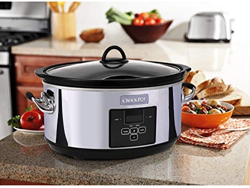 Crock-Pot 7 Quart Programmable Slow Cooker – Polished Platinum ap7rhh