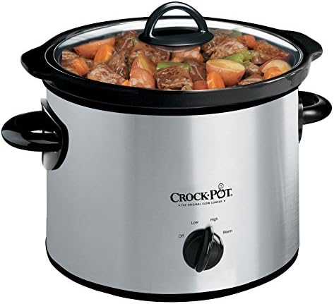 Crock-Pot 3 Quart Manual Slow Cooker – Silver c93fdn