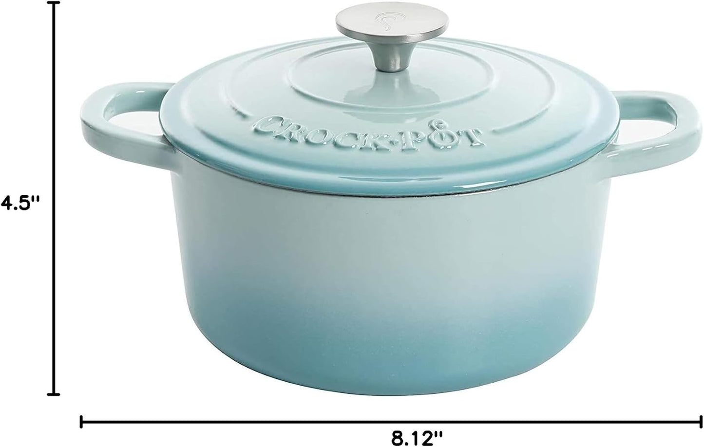 Crock-Pot 3 Quart Enameled Cast Iron Dutch Oven – Aqua sb2ws6