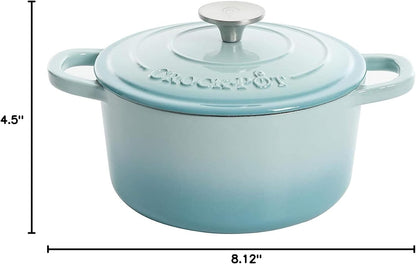 Crock-Pot 3 Quart Enameled Cast Iron Dutch Oven – Aqua sb2ws6