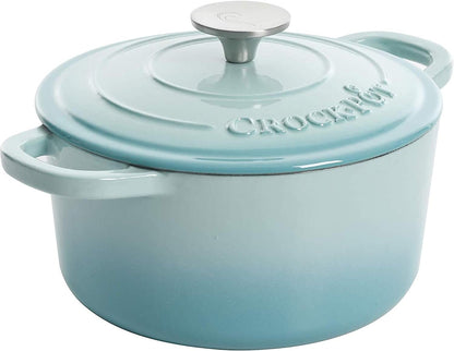 Crock-Pot 3 Quart Enameled Cast Iron Dutch Oven – Aqua sb2ws6